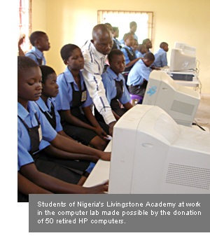 Computer lab at Livingstone Academy, Nigeria